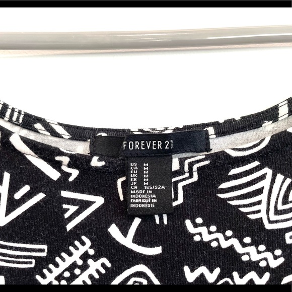 Forever 21 Bodycon Black and White Print Dress Size Small - Picture 4 of 9